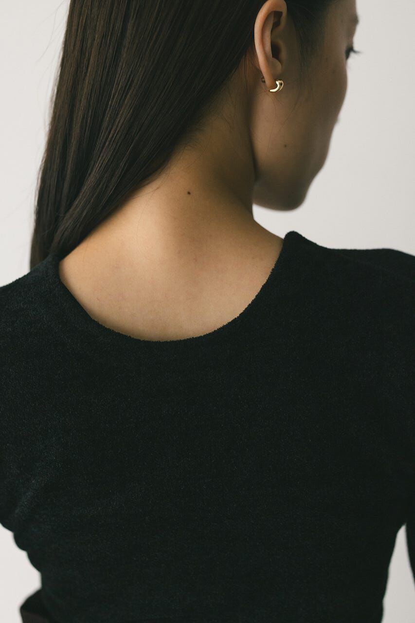 STYLEMIXER「バックオープンベロアショートニット」|ニット・セーター|