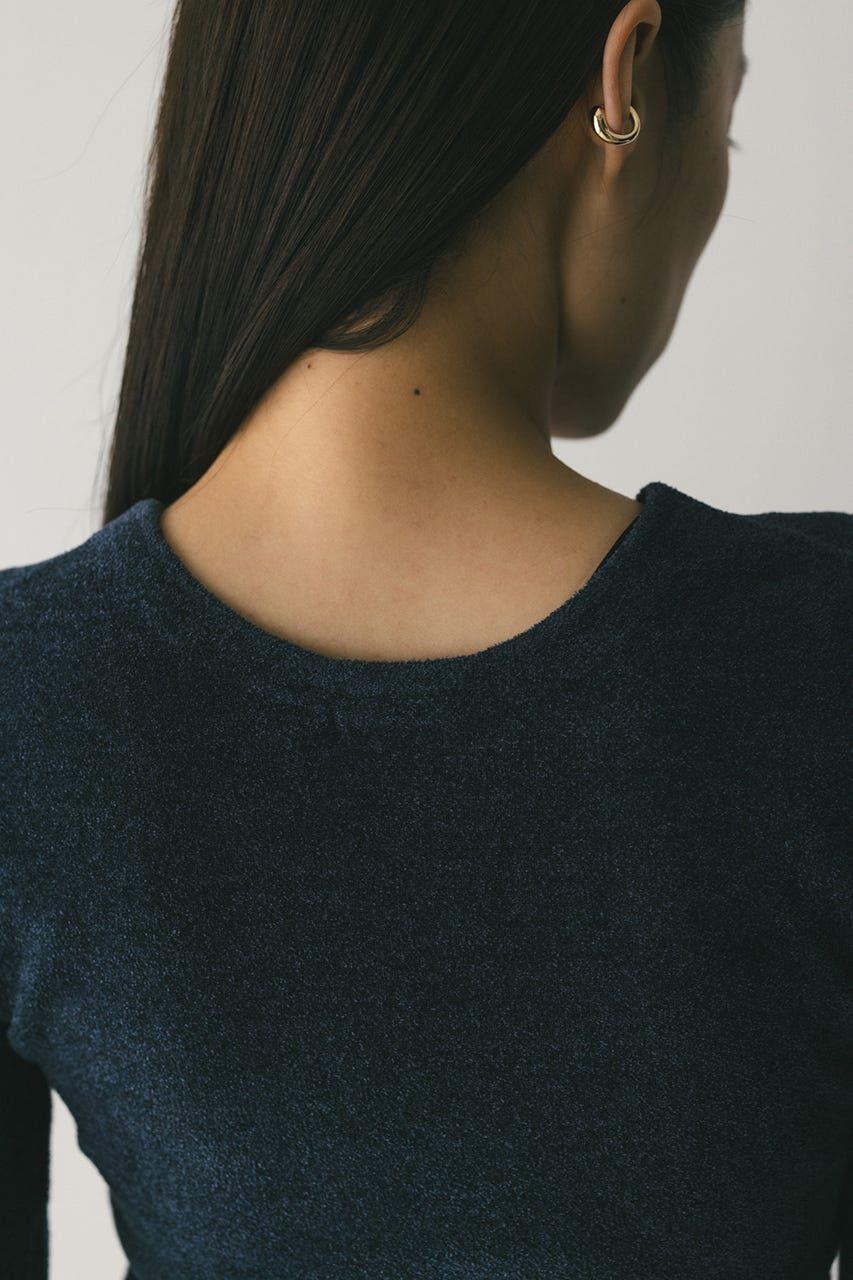 STYLEMIXER「バックオープンベロアショートニット」|ニット・セーター|