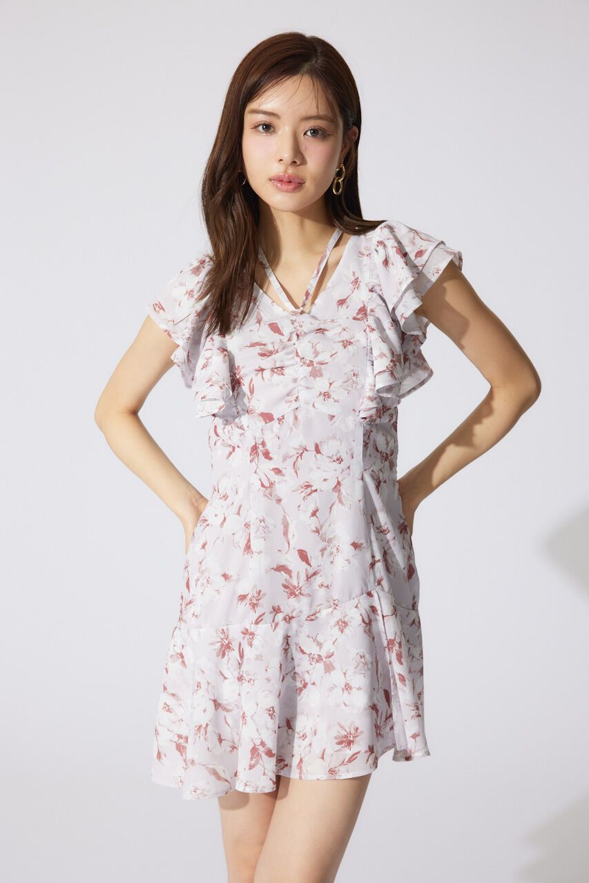 rienda「フリルフラワーミニワンピース」|ワンピース|