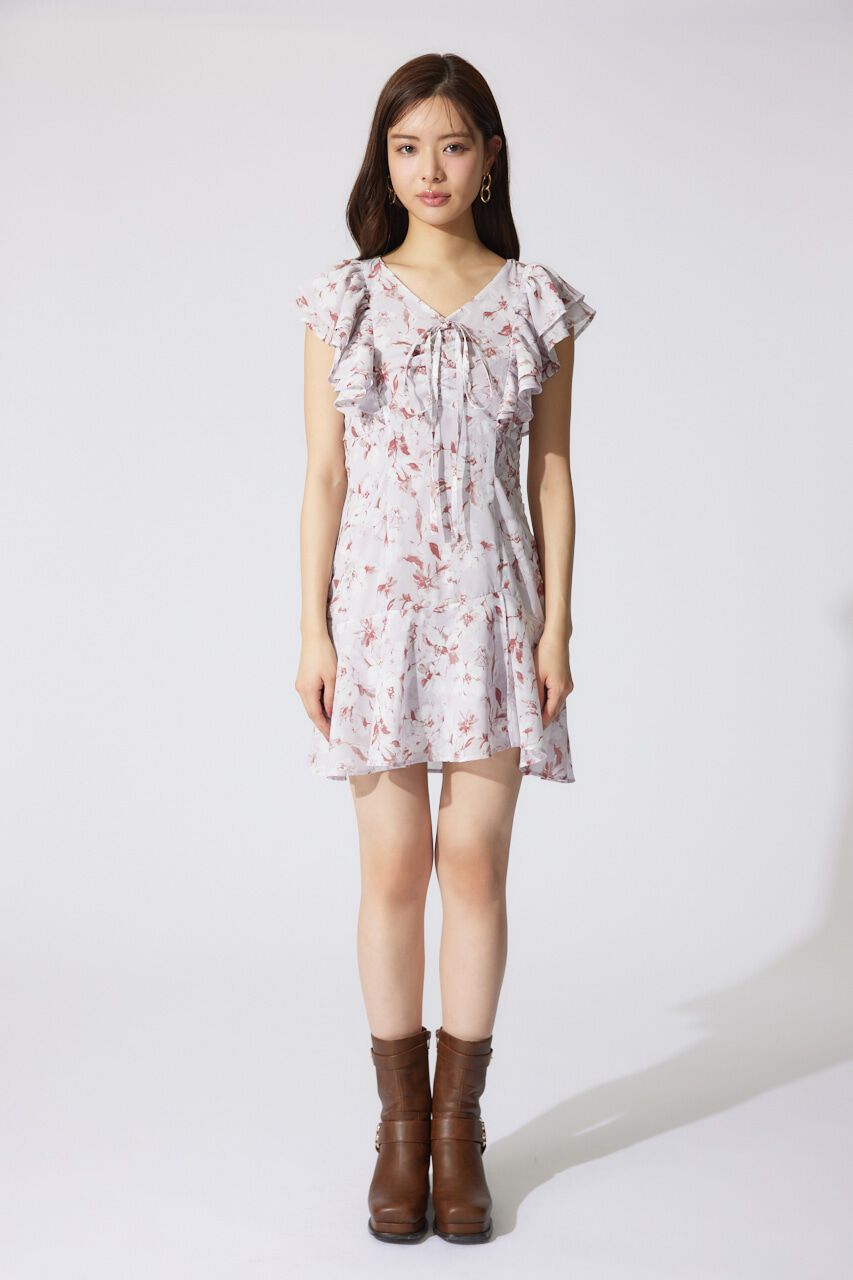 rienda「フリルフラワーミニワンピース」|ワンピース|