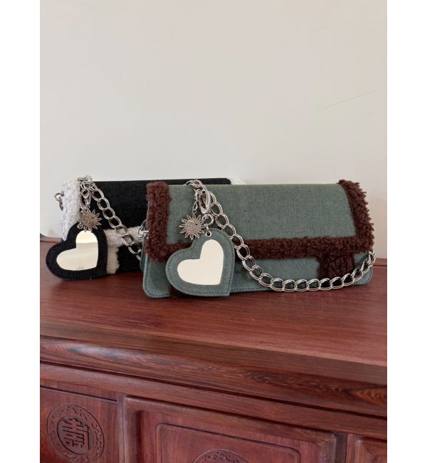 EVRIS「ボアデニムBAG」|ハンドバッグ|