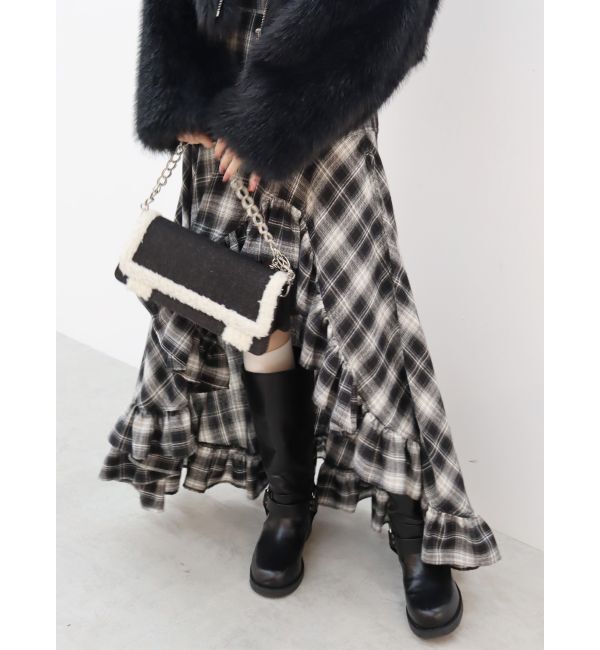 EVRIS「ボアデニムBAG」|ハンドバッグ|