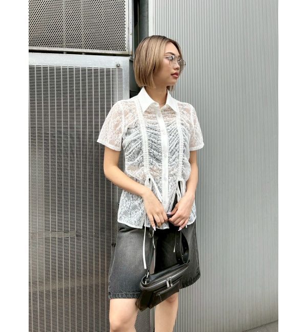 EVRIS「ドロストハーフスリーブレースシャツ」|シャツ・ブラウス|