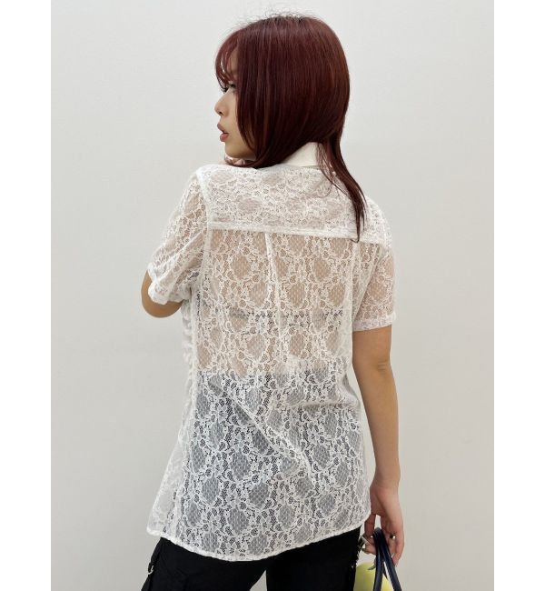 EVRIS「ドロストハーフスリーブレースシャツ」|シャツ・ブラウス|