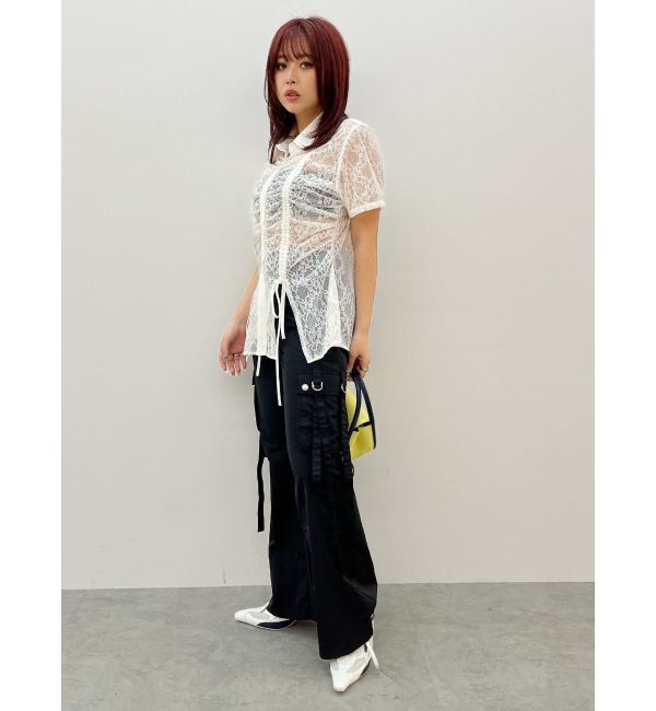 EVRIS「ドロストハーフスリーブレースシャツ」|シャツ・ブラウス|