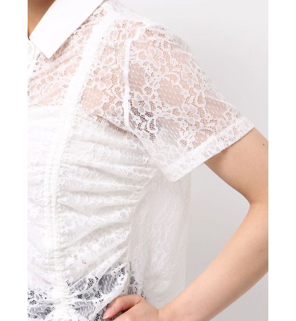 EVRIS「ドロストハーフスリーブレースシャツ」|シャツ・ブラウス|