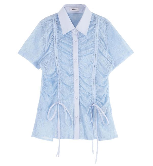 EVRIS「ドロストハーフスリーブレースシャツ」|シャツ・ブラウス|