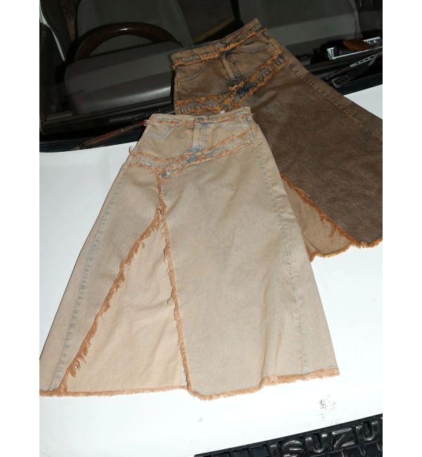 EVRIS「フリンジスリットロングデニムスカート」|スカート|