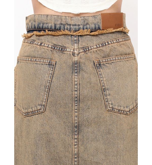 EVRIS「フリンジスリットロングデニムスカート」|スカート|