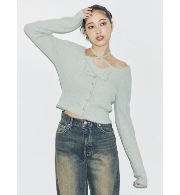 EVRIS「ホルターネックシャギーニットトップス」|ニット・セーター|