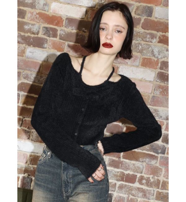 EVRIS「ホルターネックシャギーニットトップス」|ニット・セーター|