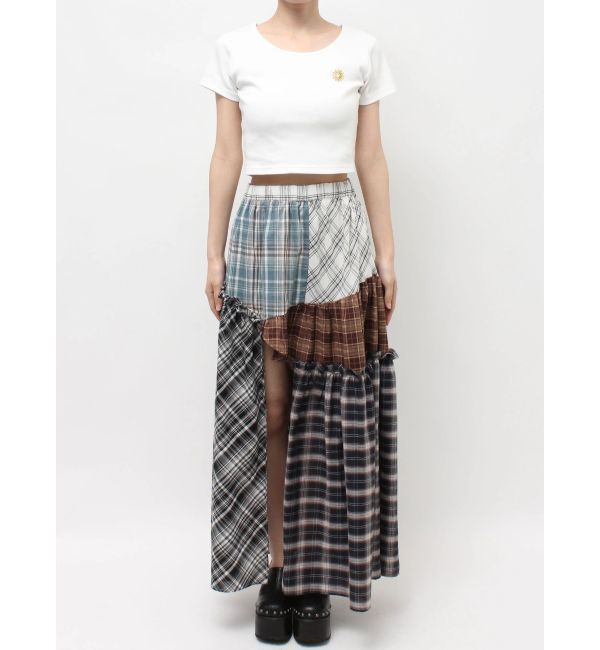 EVRIS「チェックドッキングロングスカート」|スカート|