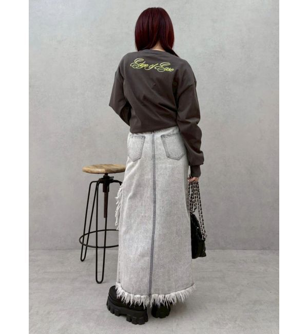 EVRIS「ダメージスリットロングデニムスカート【セットアップ着用可能】」|スカート|