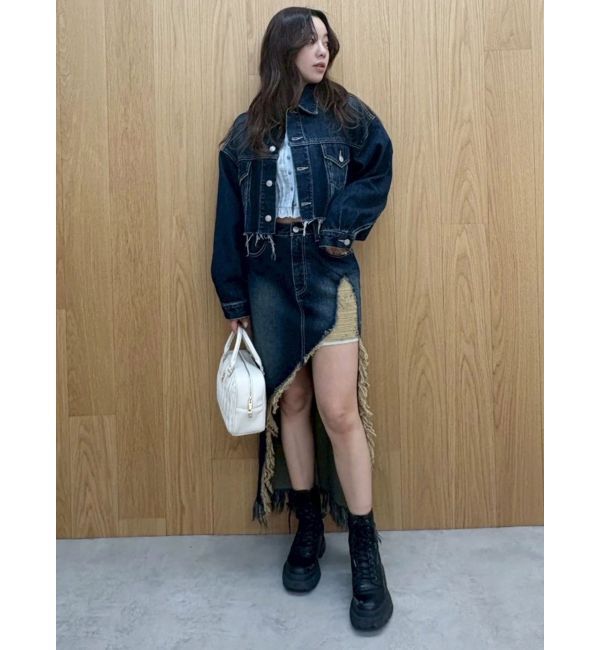 EVRIS「ダメージスリットロングデニムスカート【セットアップ着用可能】」|スカート|