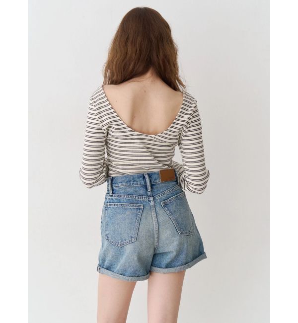 EVRIS「バックオープンショートリブトップス」|Tシャツ・カットソー|