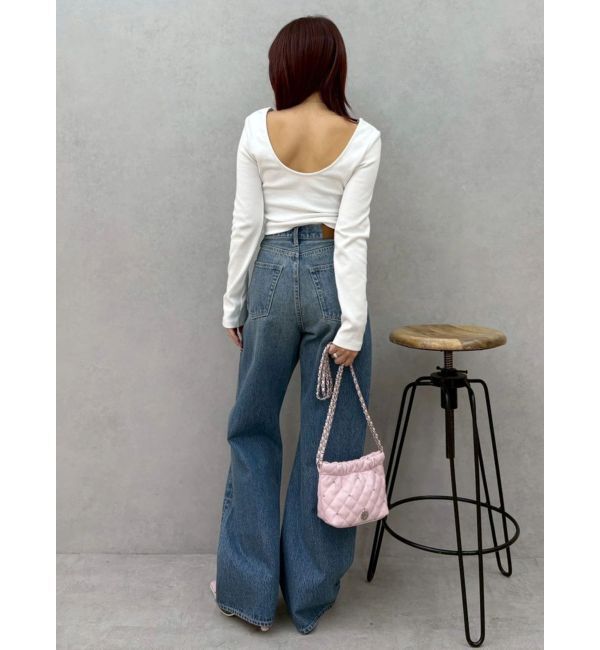 EVRIS「バックオープンショートリブトップス」|Tシャツ・カットソー|