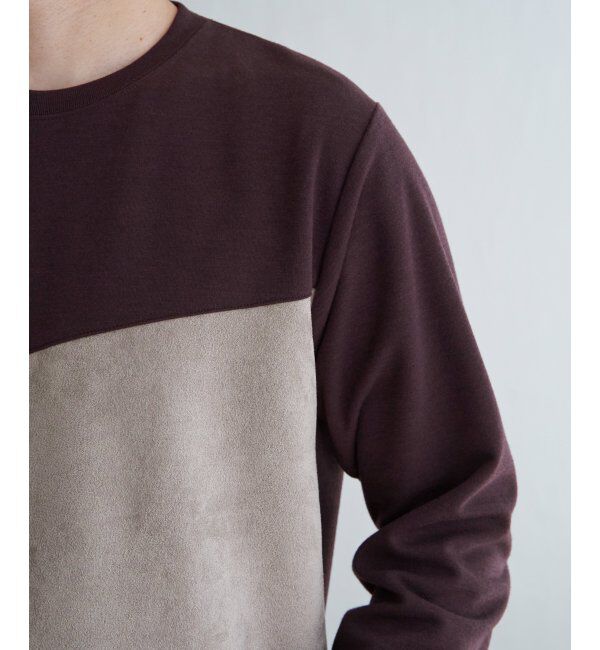 ikka「ブロックススエード切り替えロンT」|Tシャツ・カットソー|