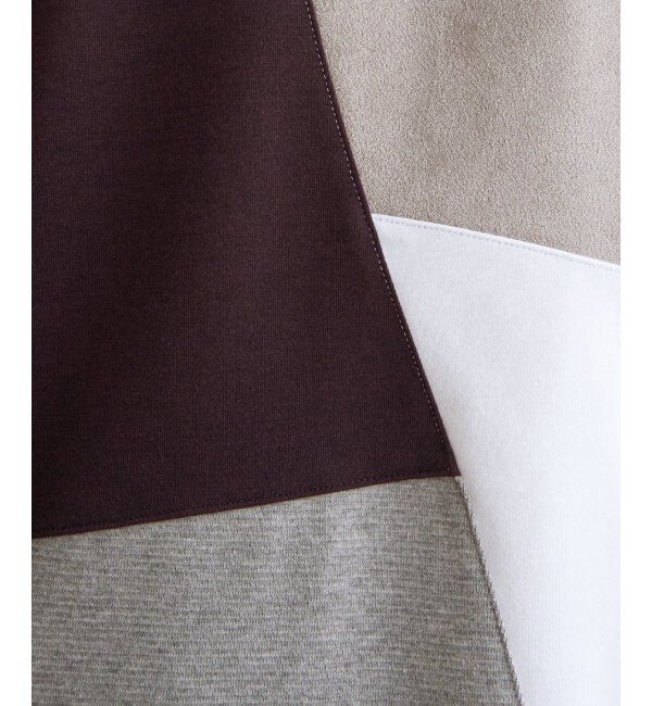 ikka「ブロックススエード切り替えロンT」|Tシャツ・カットソー|