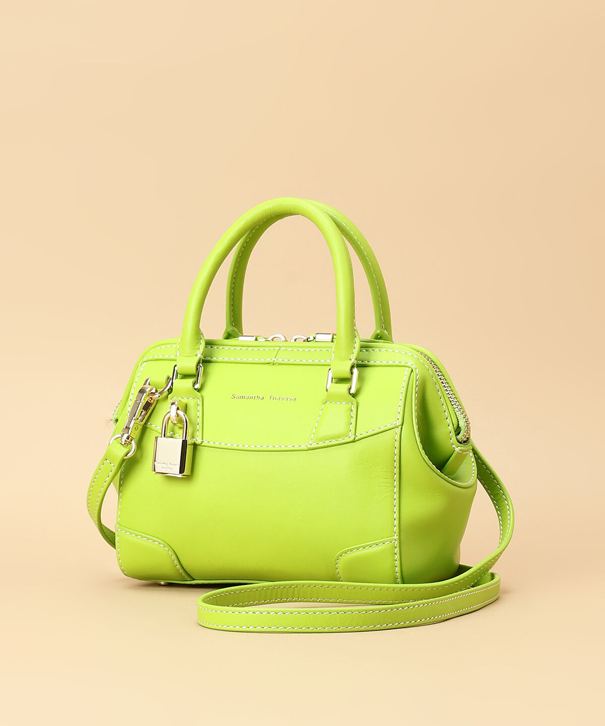 Samantha Thavasa「イタリアンカーフレザー ボストンバッグ 小サイズ」|ハンドバッグ|