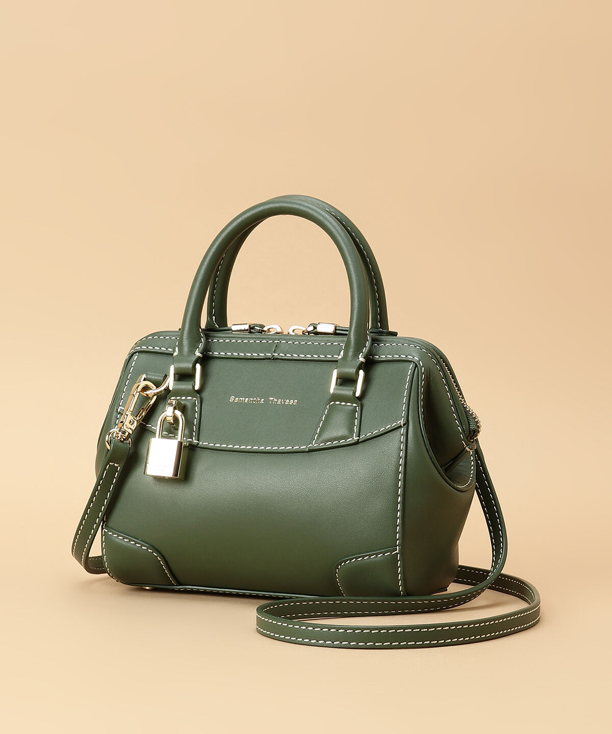 Samantha Thavasa「イタリアンカーフレザー ボストンバッグ 小サイズ」|ハンドバッグ|