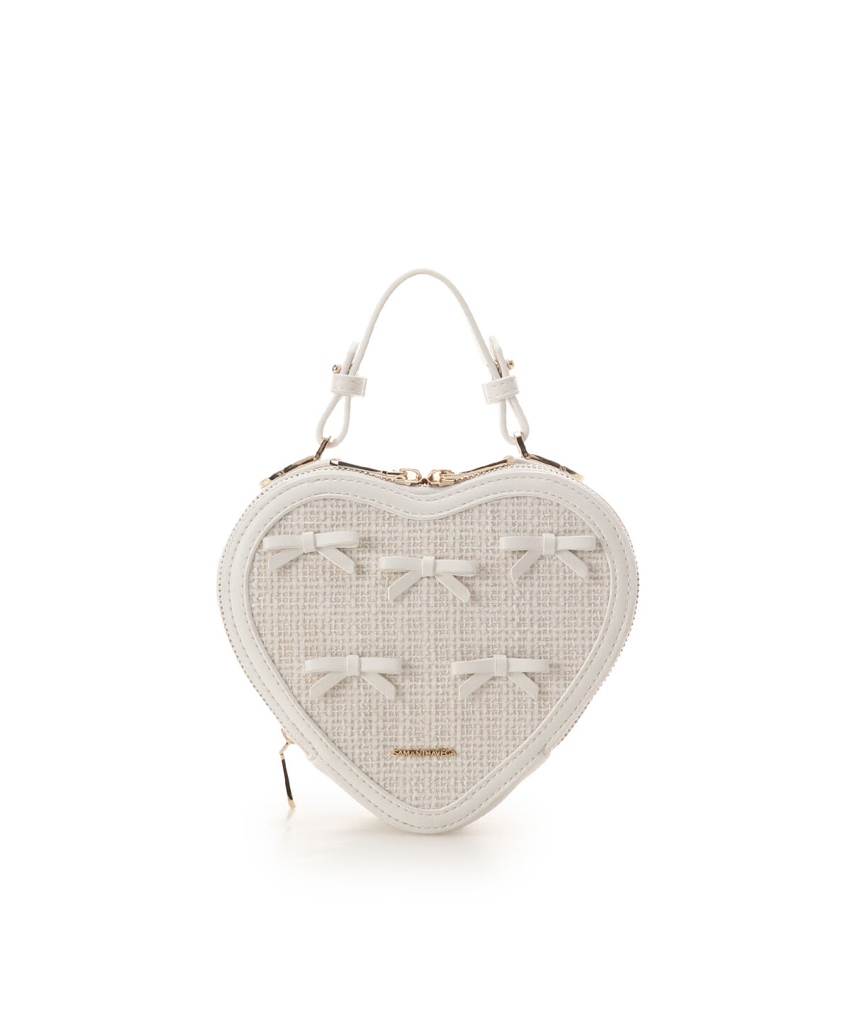 Samantha Vega「ツイードリボンハート型ショルダーバッグ」|ショルダー・メッセンジャー|ホワイト