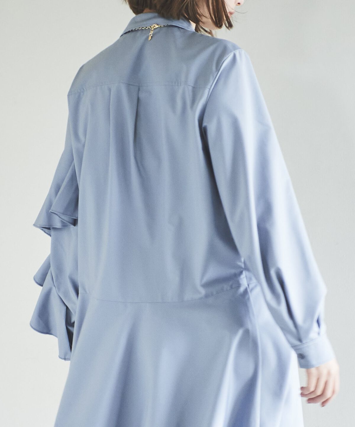 アンドクチュール「アシメフリルスリーブミニワンピース」|ワンピース|