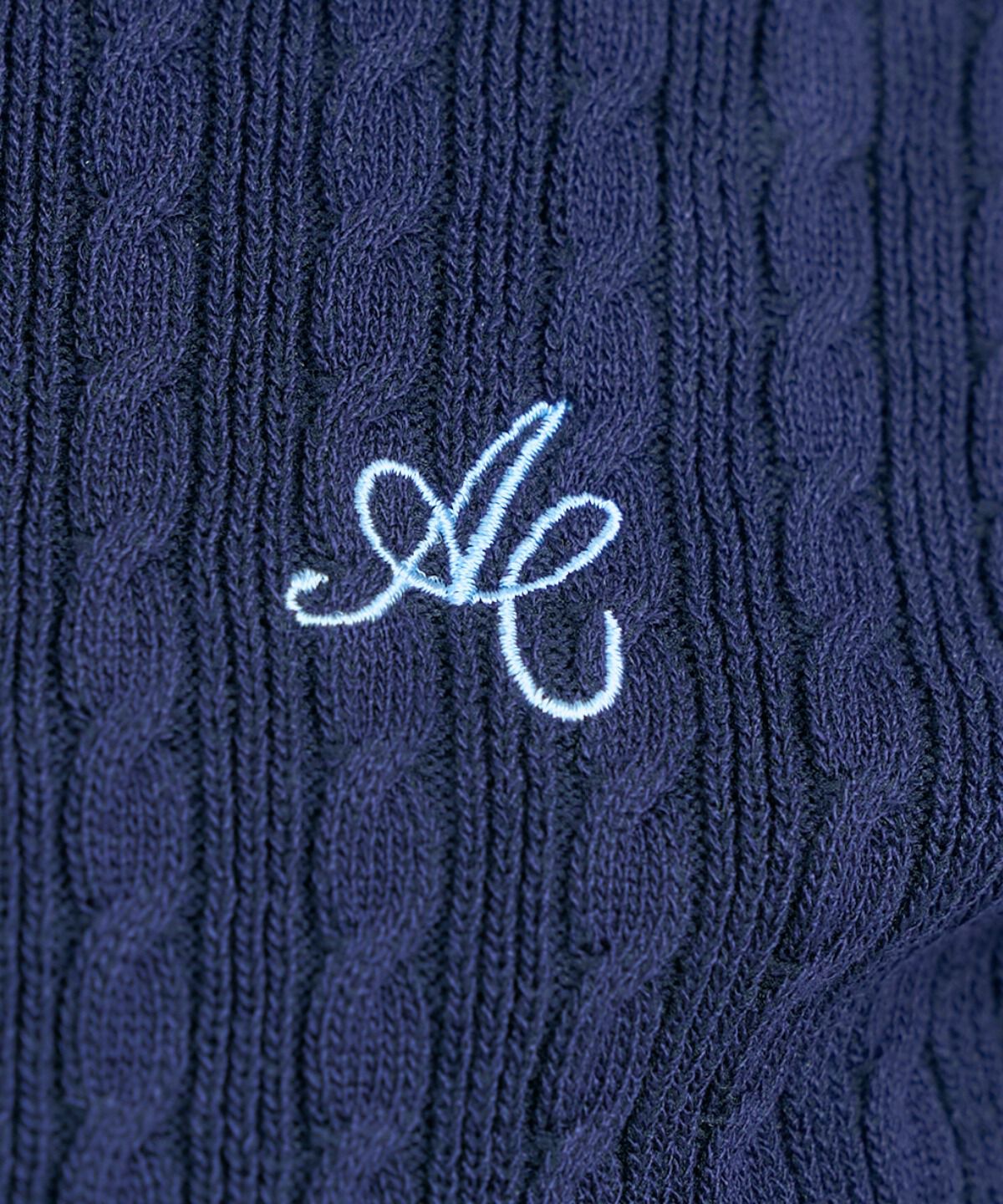 アンドクチュール「ダブルカラーケーブルポロニット」|ニット・セーター|