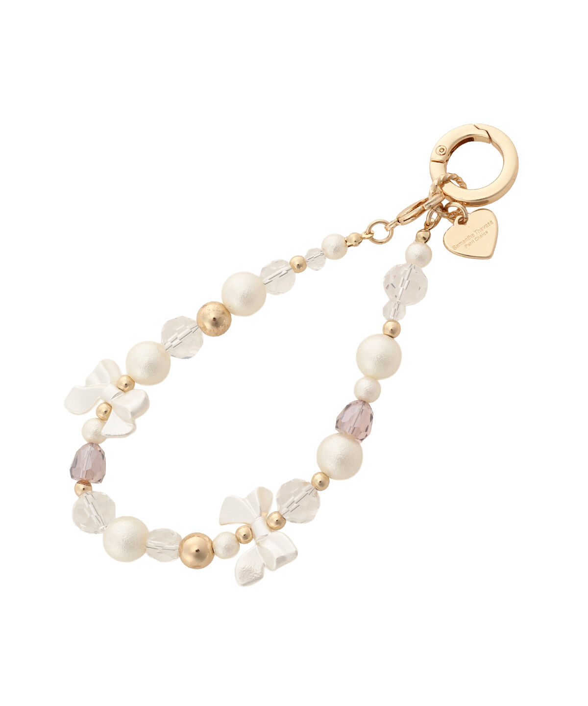 Samantha Thavasa Petit Choice「パールリボン　ストラップチャーム」|チャーム・キーホルダー|オフホワイト