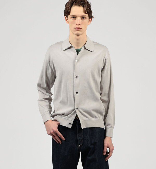 TOMORROWLAND MENS「TOMORROWLAND tricot ギザコットン ポロカラーカーディガン」|カーディガン|