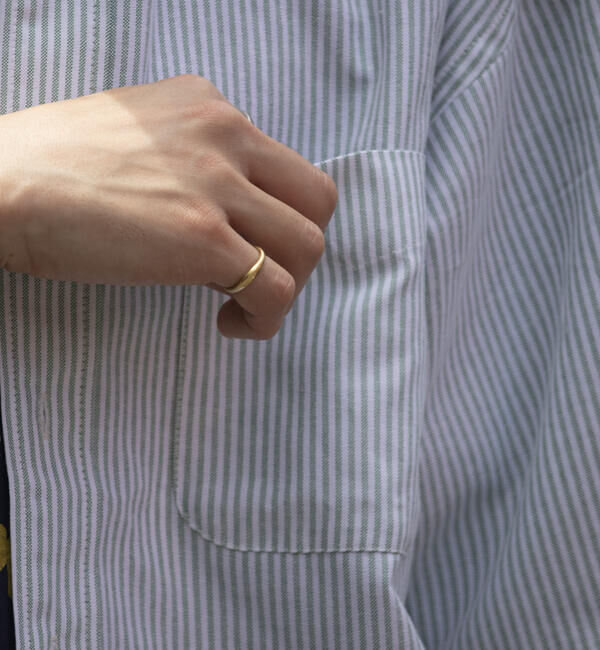 GLOSTER「【GLOSTER/グロスター】オーバーサイズ オックスボタンダウン ストライプシャツ 半袖」|シャツ・ブラウス|