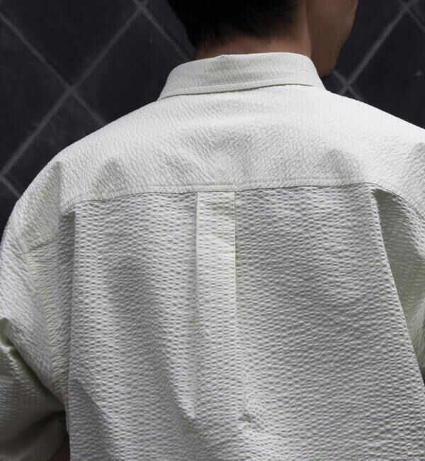 GLOSTER「【GLOSTER/グロスター】シアサッカー ボタンダウン半袖シャツ」|シャツ・ブラウス|