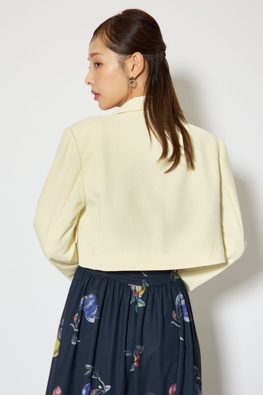 rienda「パール付きシングルショートテーラードジャケット」|その他|