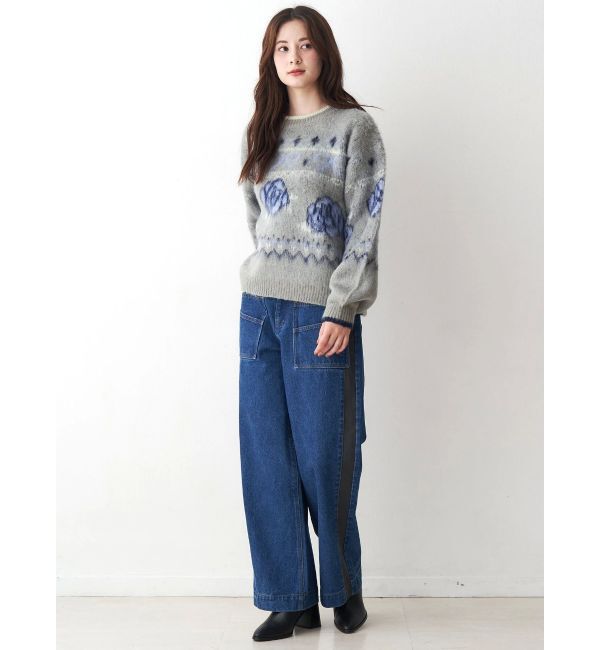 CALNAMUR「ローズ＆リボンジャガードニット」|ニット・セーター|