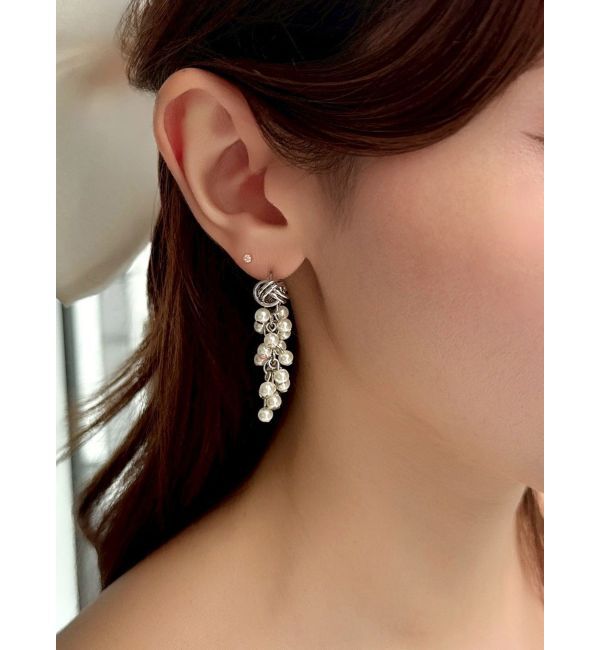 RESEXXY「ボリュームパールチェーンピアス」|ピアス|シルバー