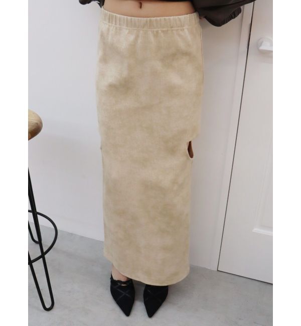 EVRIS「カットオフロングスカート」|スカート|アイボリー