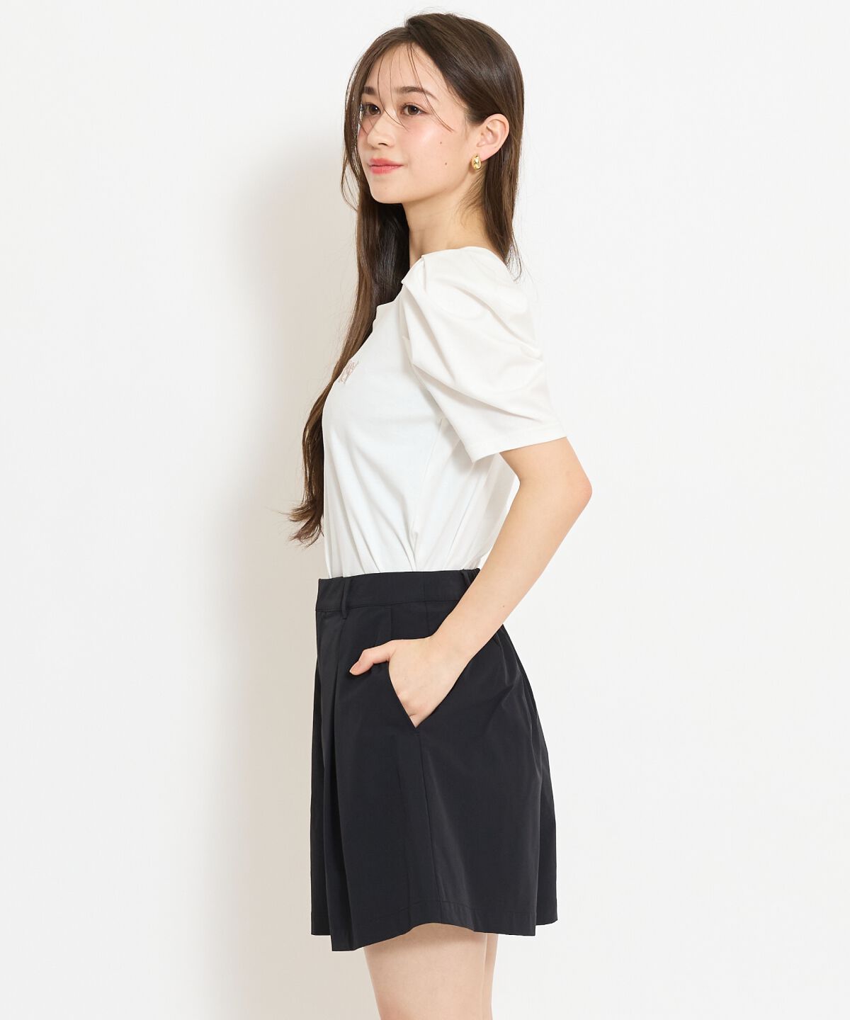 WILLSELECTION「ロゴ刺繍タックスリーブTシャツ」|Tシャツ・カットソー|