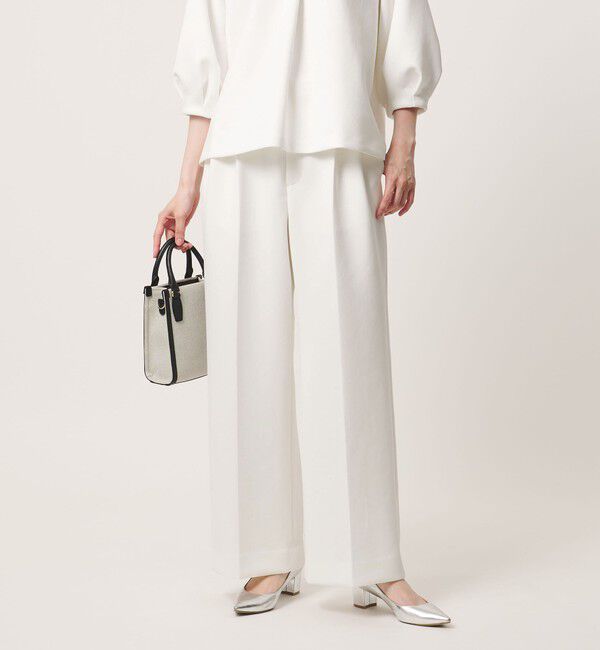 UNITED ARROWS「LIGHT SPONGY ワイドパンツ ‐ウォッシャブル‐」|その他|OFF WHITE