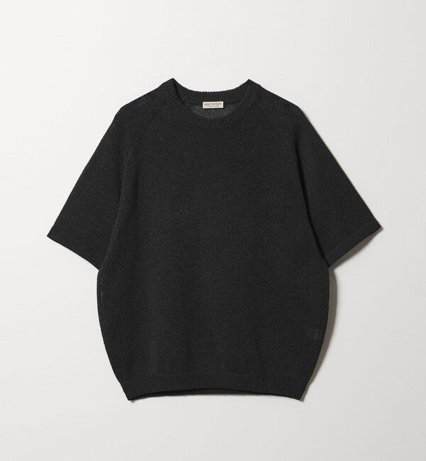 BEAUTY&YOUTH UNITED ARROWS「ペーパーヤーン サドルスリーブ クルーネック ニット ウォッシャブル」|ニット・セーター|BLACK