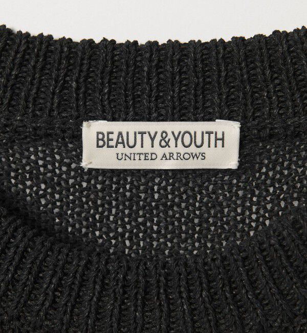 BEAUTY&YOUTH UNITED ARROWS「ペーパーヤーン サドルスリーブ クルーネック ニット ウォッシャブル」|ニット・セーター|