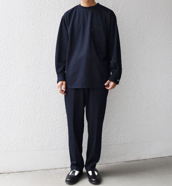 SHIPS any「SHIPS any: 360&deg; THE CIRCLE STRETCH ジャガード ジャージー ポケット Tシャツ(ロンT/セットアップ対応)◇」|Tシャツ・カットソー|