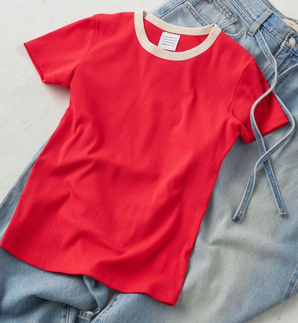 SHIPS for women「【一部SHIPS別注】GGG:〈手洗い可能〉クルーネック 半袖 TEE」|Tシャツ・カットソー|