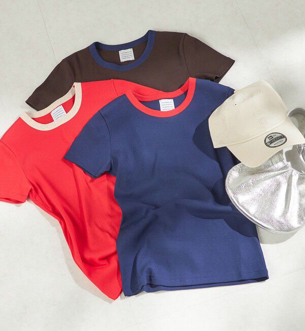 SHIPS for women「【一部SHIPS別注】GGG:〈手洗い可能〉クルーネック 半袖 TEE」|Tシャツ・カットソー|