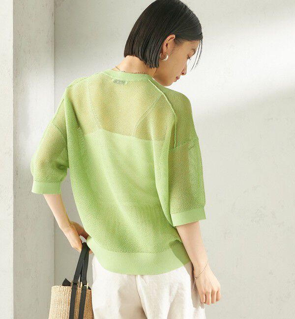 SHIPS for women「《予約》〈手洗い可能〉16G 半袖 プルオーバー」|ニット・セーター|