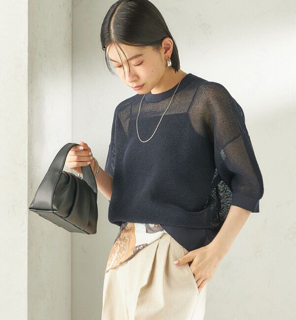 SHIPS for women「《予約》〈手洗い可能〉16G 半袖 プルオーバー」|ニット・セーター|