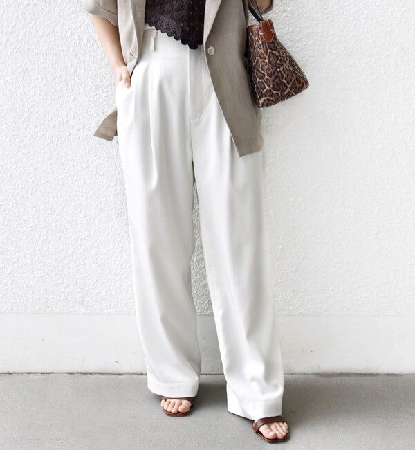 SHIPS for women「《予約》〈接触冷感/UVカット/手洗い可能〉スマート イージー デニム ライク タック パンツ」|その他|