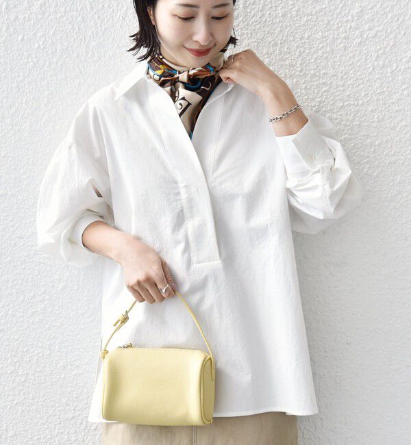 SHIPS for women「〈手洗い可能〉無地 / ストライプ サイド スリット スキッパー コットン シャツ 2」|シャツ・ブラウス|