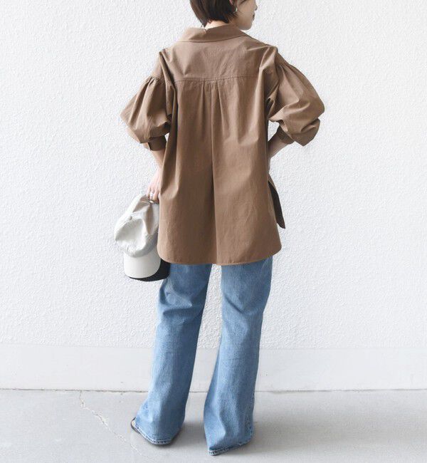 SHIPS for women「〈手洗い可能〉無地 / ストライプ サイド スリット スキッパー コットン シャツ 2」|シャツ・ブラウス|