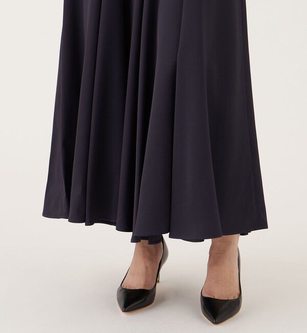 DES PRES「グロッシーサテン シームフレアワンピース」|ワンピース|