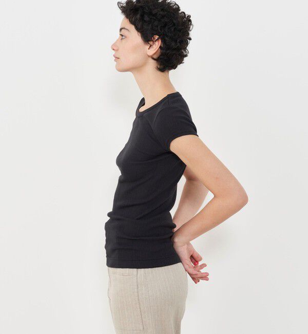 GALERIE VIE「コットンランダムリブ フレンチスリーブプルオーバー」|Tシャツ・カットソー|