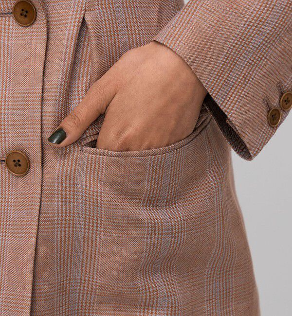 BACCA「レーヨンリネン グレンチェックジャケット」|テーラードジャケット|